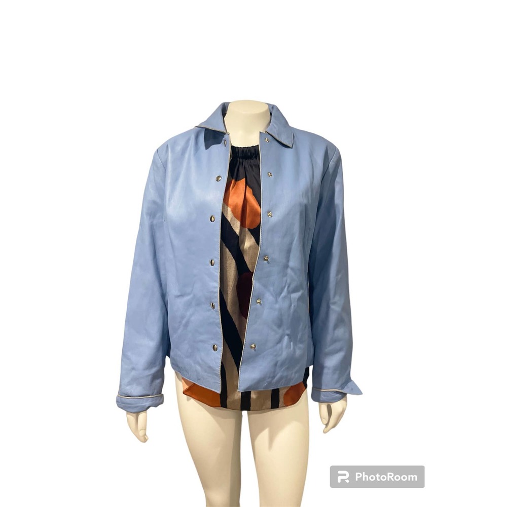 Revue leather jacket light blue 6